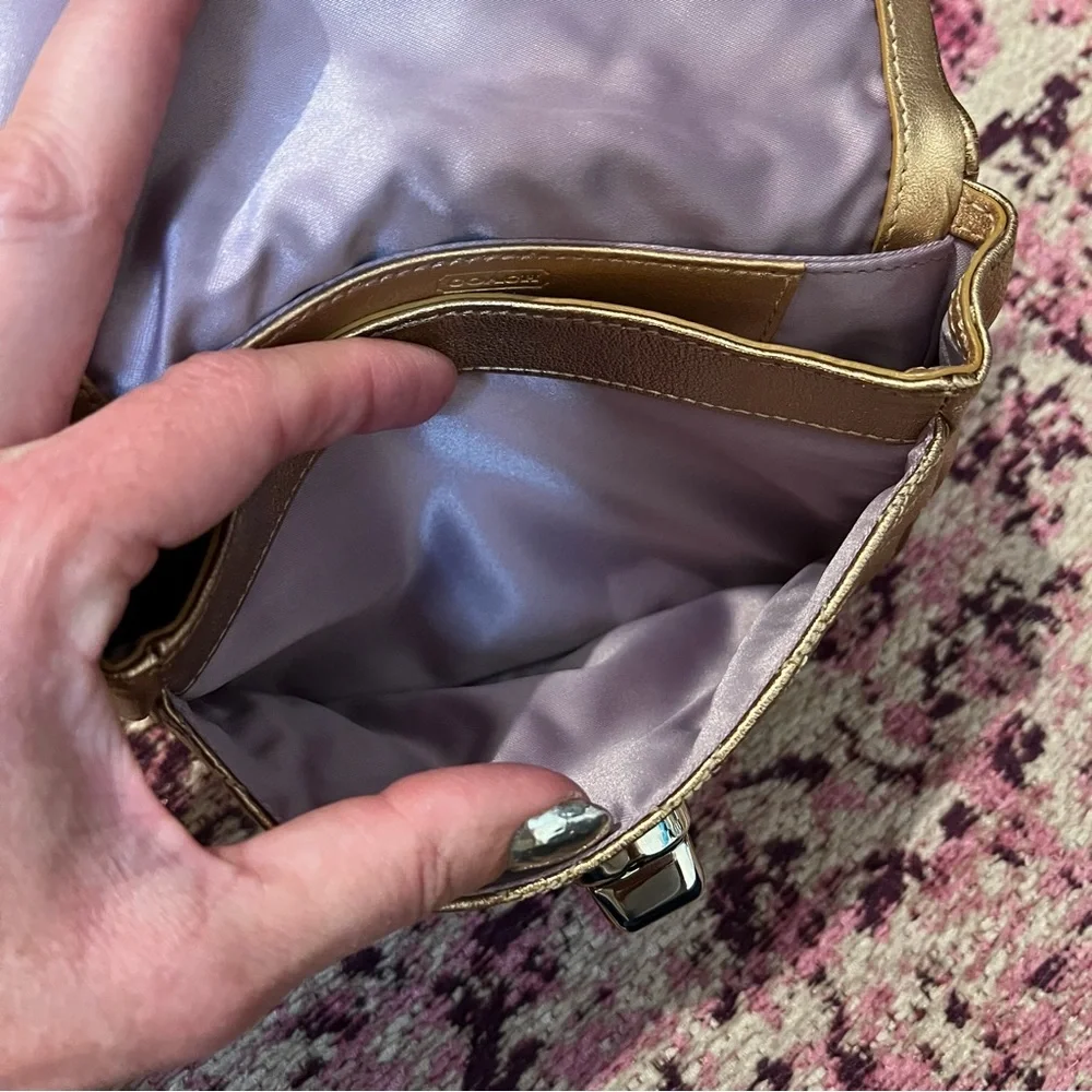 NWT Coach Madison Metallic Leather Small Bag